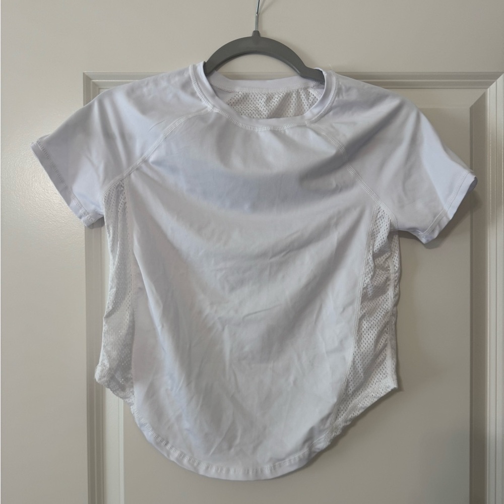 White Active Workout T-Shirt Mesh Back